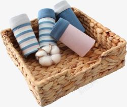 编织篮子效果棉布料素材