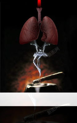 531531世界无烟日肺与香烟广告背景高清图片
