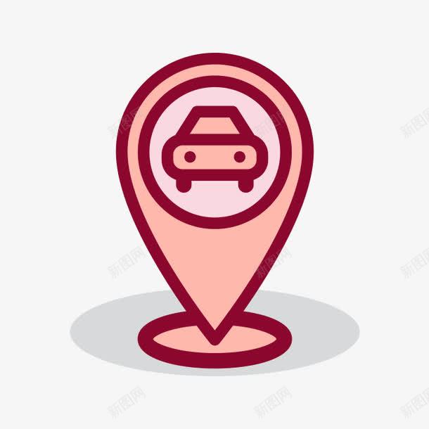 地标上的车png免抠素材_新图网 https://ixintu.com PNG图形 PNG装饰 地标 手绘 装饰 车子