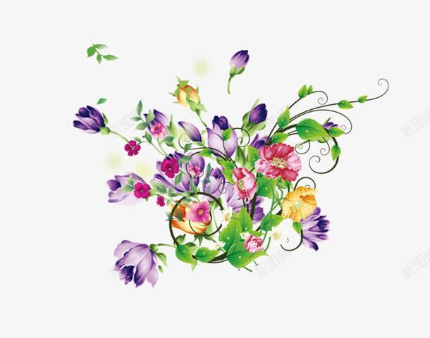 紫色花朵背景png免抠素材_新图网 https://ixintu.com 紫色花朵 花 花朵背景装饰 花纹