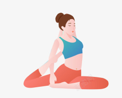 女性身体调理瑜伽运动卡通瑜伽元素高清图片
