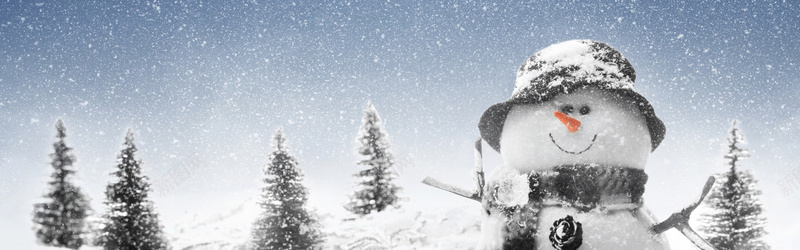 冬季雪人背景背景