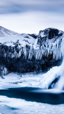 冬天白色冰山手机端H5背景背景