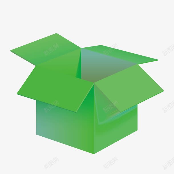 卡通绿色纸盒png免抠素材_新图网 https://ixintu.com 包装 纸盒 绿色