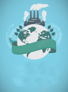 绿色地球海报设计背景