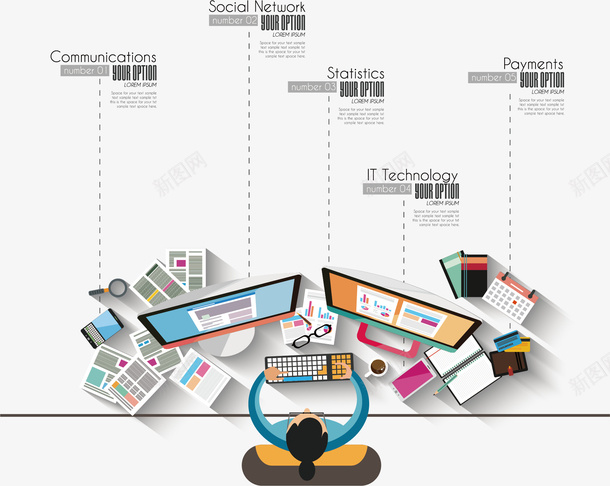 手绘电脑矢量图ai免抠素材_新图网 https://ixintu.com 人物 手绘 电脑 矢量图