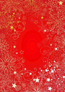 红色金属星星雪花庆祝背景背景