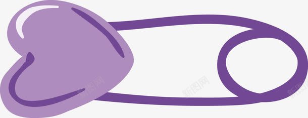 紫色心形小别针png免抠素材_新图网 https://ixintu.com 别针 心形 手绘 紫色