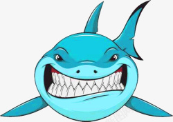 蓝色牙齿蓝色的大鲨鱼高清图片