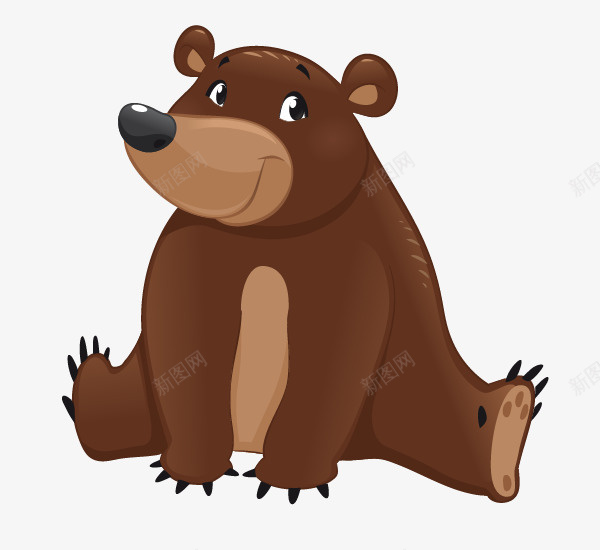 卡通手绘棕熊png免抠素材_新图网 https://ixintu.com 卡通动物 卡通熊 手绘动物 手绘熊 棕熊png