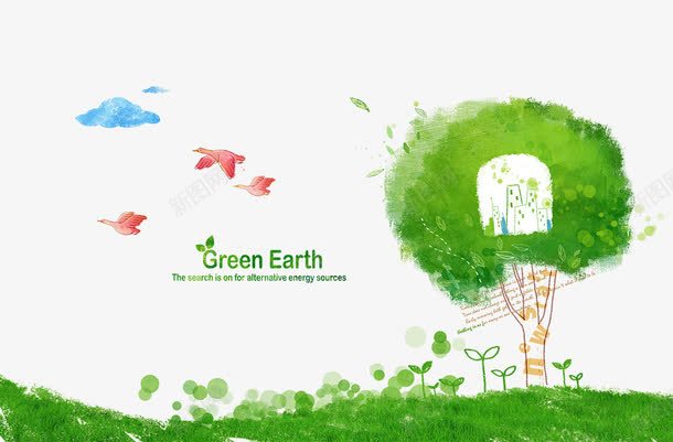 绿色地球手绘绿色png免抠素材_新图网 https://ixintu.com 手绘 绿色 绿色地球