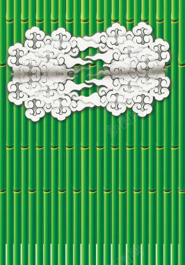绿色竹子上的祥云背景素材背景