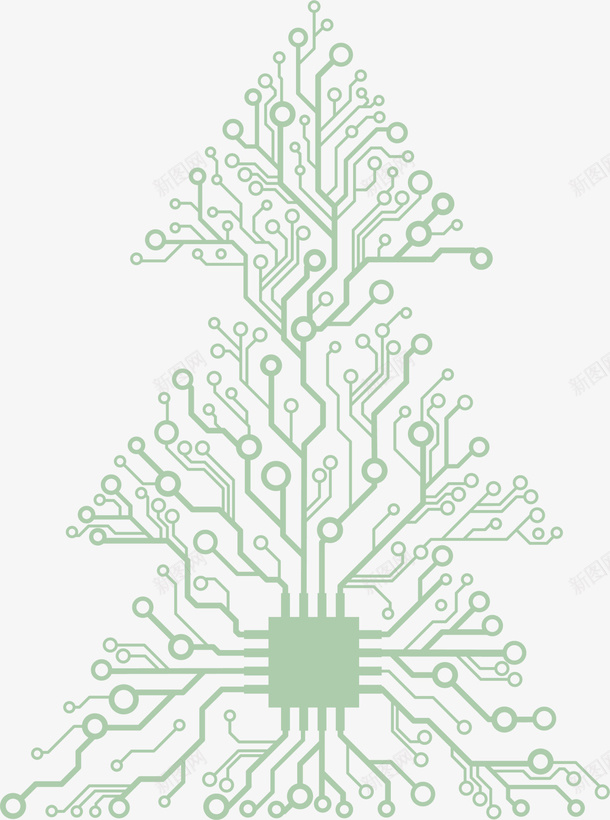 圣诞节蓝色圣诞树png免抠素材_新图网 https://ixintu.com 创意圣诞树 圣诞节 电路线 简约圣诞树 蓝色圣诞树 蓝色线条