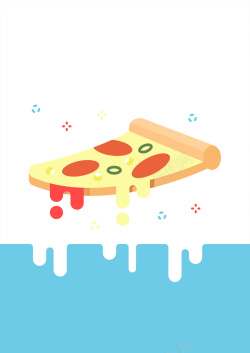 披萨切片卡通切片芝士披萨美食西餐海报背景素材高清图片