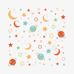 月亮装饰底纹月亮星星元素矢量图高清图片