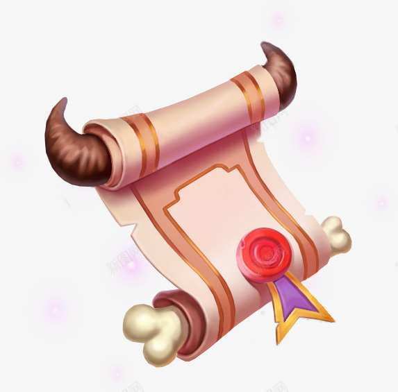 魔法书牛角复古psd_新图网 https://ixintu.com 魔法书 牛角 复古 手绘 游戏