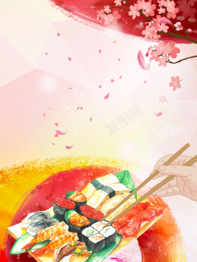 日本料理美食促销海报背景背景