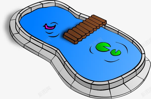 卡通可爱泳池蓝色png免抠素材_新图网 https://ixintu.com 卡通 可爱 泳池 蓝色