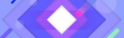 蓝紫色扁平蓝紫色几何拼接渐变条纹方框banner高清图片