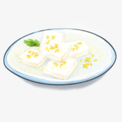 桂花糕实物重阳节桂花糕手绘素材高清图片