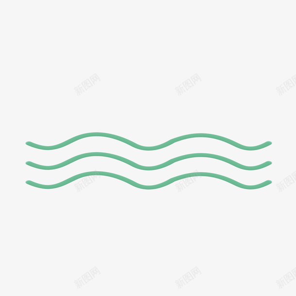 绿色波浪装饰线条png免抠素材_新图网 https://ixintu.com 绿色 波浪线 线条 装饰