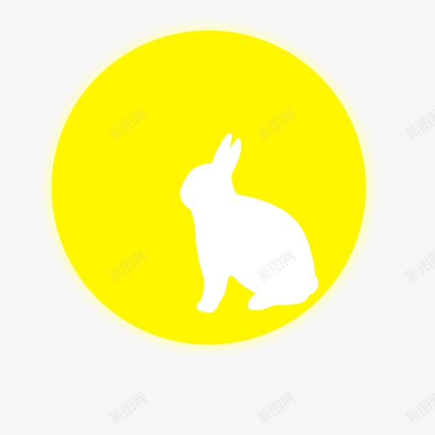 圆月中的月兔png免抠素材_新图网 https://ixintu.com 兔子 圆月 影 月亮