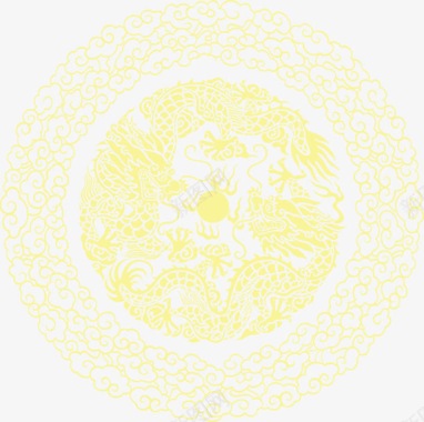 中国风黄色龙纹图标图标