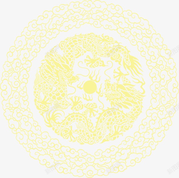 中国风黄色龙纹图标png_新图网 https://ixintu.com 国风 图标 黄色