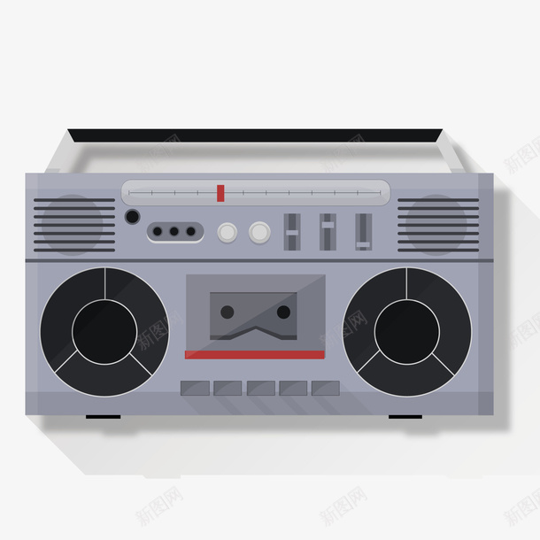 灰色创意收音机元素png免抠素材_新图网 https://ixintu.com 信号 创意 卡通插画 发射 声音 灰色 音乐
