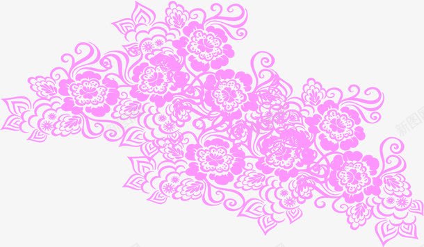 紫色唯美卡通花纹装饰png免抠素材_新图网 https://ixintu.com 卡通 紫色 花纹 装饰