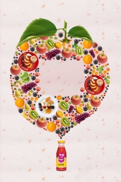 酿制水果拼图果酱创意海报高清图片