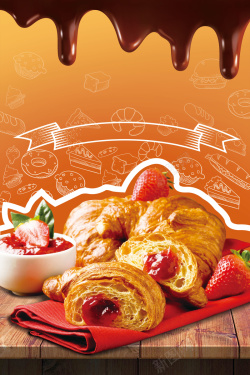 松软蛋糕美味面包烘焙坊促销宣传海报高清图片