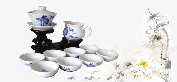 茶具装饰png免抠素材_新图网 https://ixintu.com 中国风 茶具 茶文化 茶杯 装饰 装饰图片