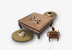 围棋棋盘香炉棋子素材