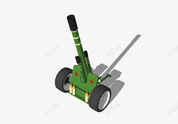 大炮模型png免抠素材_新图网 https://ixintu.com 军绿 模型 牵引 自走炮