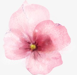 手绘水彩粉色花朵装饰素材