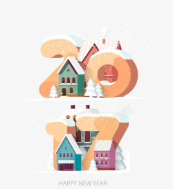 2017年插画素材库唯美2017年字体高清图片