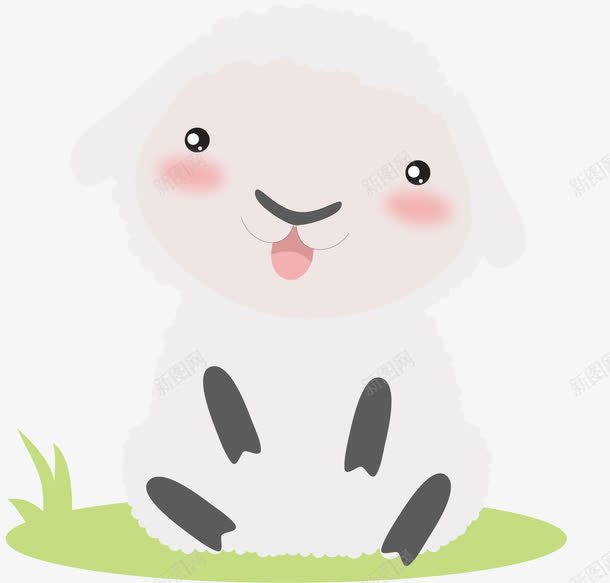 手绘小羊png免抠素材_新图网 https://ixintu.com 卡通动物 可爱 手绘