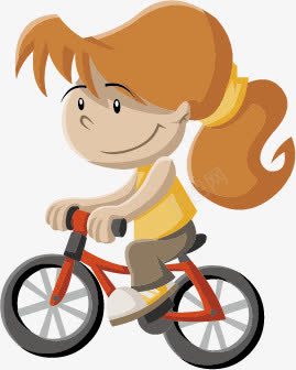 骑自行车的小女孩png免抠素材_新图网 https://ixintu.com 卡通 小女孩 自行车 骑自行车