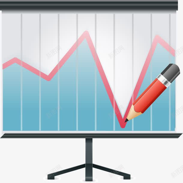 柱形图png免抠素材_新图网 https://ixintu.com 免费矢量下载 柱形图 蓝色 铅笔