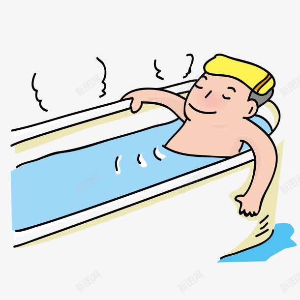 洗澡的男孩png免抠素材_新图网 https://ixintu.com 卡通 洗澡 男孩