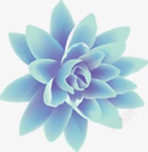 手绘蓝色卡通花朵素材