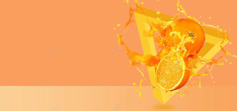 简约清新鲜榨橙汁bannerpsd设计背景_新图网 https://ixintu.com 果子 果汁 清新 简约 饮品 饮料 鲜榨橙汁 黄色