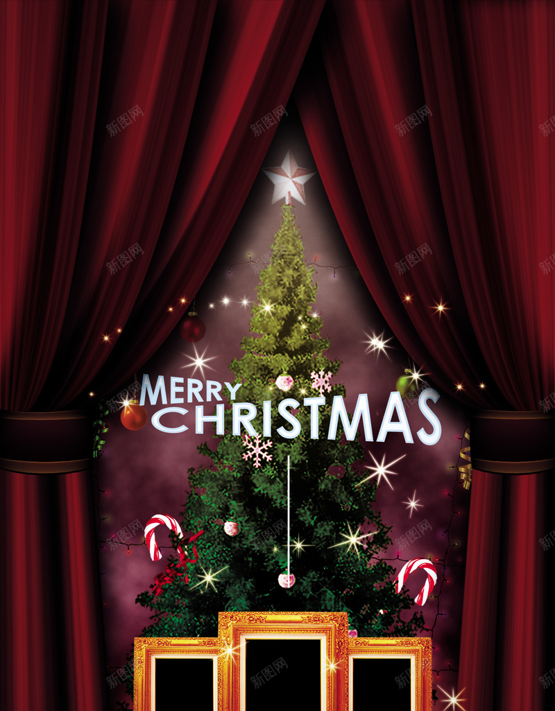 圣诞促销海报psd设计背景_新图网 https://ixintu.com 促销 圣诞 大气 海报 舞台
