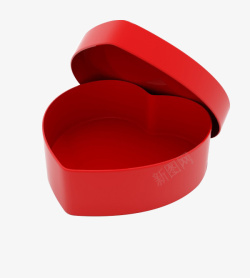 礼盒心形红色情人节心形礼品盒高清图片