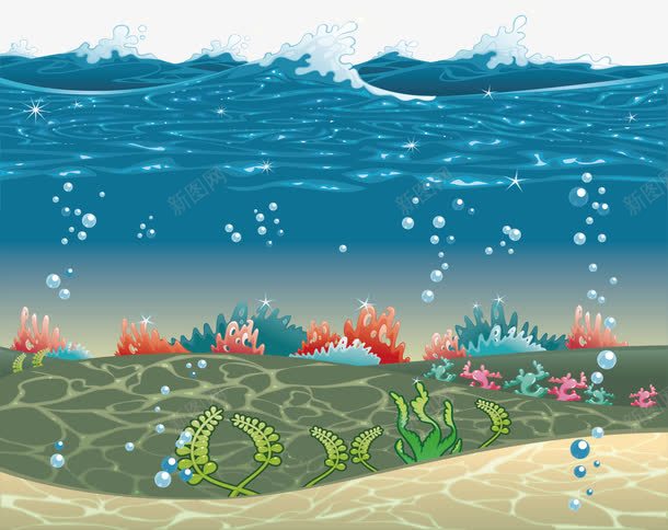 手绘海洋png免抠素材_新图网 https://ixintu.com 卡通 手绘 海洋