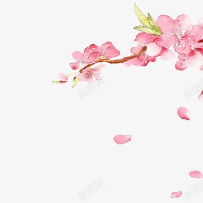 粉色花朵手绘花瓣飞舞png免抠素材_新图网 https://ixintu.com 手绘 粉色 花朵 花瓣 飞舞