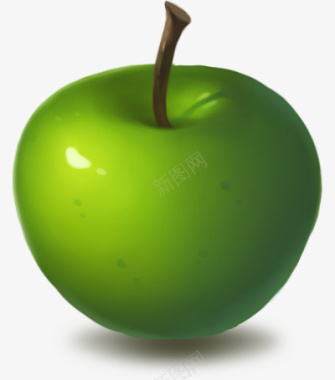 青苹果图标手绘元素水果图标