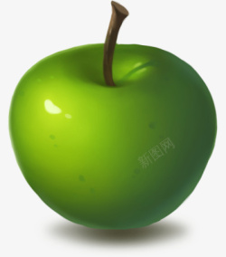 手绘青苹果青苹果图标手绘元素水果高清图片