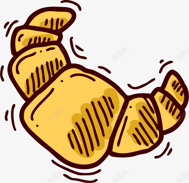 卡通手绘牛角包面包png免抠素材_新图网 https://ixintu.com 快餐食物 手绘 牛角包 矢量图案 面包 餐饮